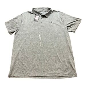 Under Armour Playoff Polo 2.0 Mens XXL Gray Heathered Short Sleeve 1351131-036
